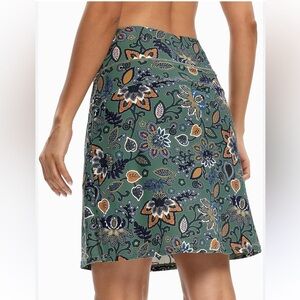 Moteepi Skorts Skirts |W L| Green Gypsophila Floral Athletic Golf Pockets (0-7)